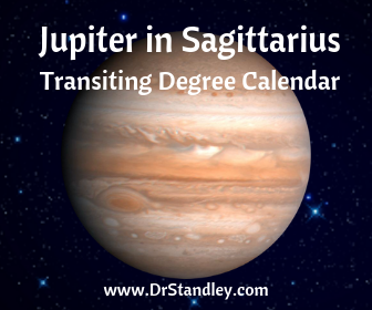 Jupiter in Sagittarius - Transiting Degrees Calendar November 8, 2018 until December 2, 2019 on DrStandley.com