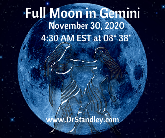 Full Moon in Gemini at 08 degrees 38 minutes on Nov. 30, 2020 on DrStandley.com