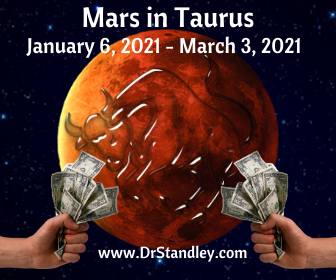 Mars in Taurus pulls no punches when it is acquiring money.  Read more on DrStandley.com