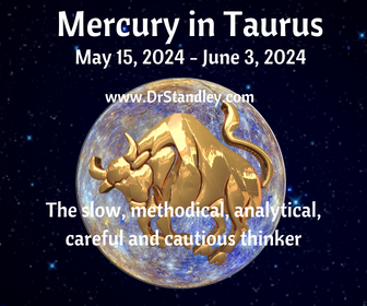 Mercury in Taurus from May 15, 2024 until June 3, 2024 on DrStandley.com