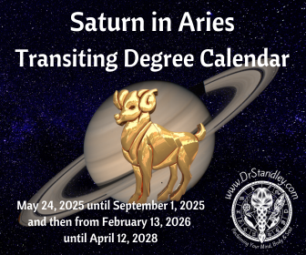 Saturn in Aries - May 24, 2025 until September 1, 2025 and then from February 13, 2026 until April 12, 2028 on DrStandley.com