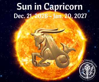 The Sun is in Capricorn from December 21, 2026 until January 20, 2027 on DrStandley.com