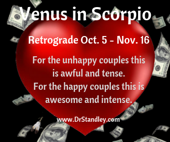 Venus in Scorpio Retrograde on DrStandley.com